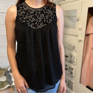 Chic Black Embroidered Women's Blouse